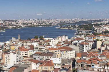 Türkiye 'nin İstanbul kentindeki Galata Kulesi' nden panoramik manzara