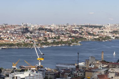 Türkiye 'nin İstanbul kentindeki Galata Kulesi' nden panoramik manzara