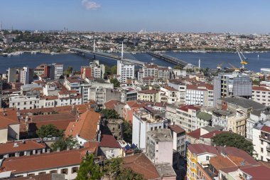 Türkiye 'nin İstanbul kentindeki Galata Kulesi' nden panoramik manzara