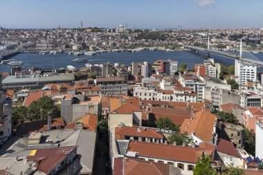 Türkiye 'nin İstanbul kentindeki Galata Kulesi' nden panoramik manzara