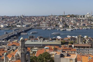 Türkiye 'nin İstanbul kentindeki Galata Kulesi' nden panoramik manzara