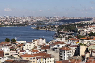 Türkiye 'nin İstanbul kentindeki Galata Kulesi' nden panoramik manzara