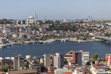 Türkiye 'nin İstanbul kentindeki Galata Kulesi' nden panoramik manzara