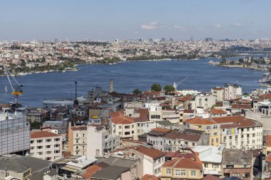 Türkiye 'nin İstanbul kentindeki Galata Kulesi' nden panoramik manzara