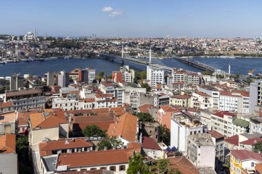 Türkiye 'nin İstanbul kentindeki Galata Kulesi' nden panoramik manzara
