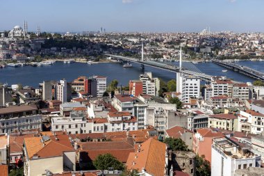 Türkiye 'nin İstanbul kentindeki Galata Kulesi' nden panoramik manzara