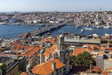 Türkiye 'nin İstanbul kentindeki Galata Kulesi' nden panoramik manzara