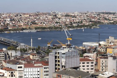 Türkiye 'nin İstanbul kentindeki Galata Kulesi' nden panoramik manzara