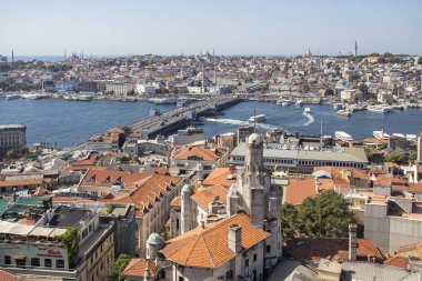 Türkiye 'nin İstanbul kentindeki Galata Kulesi' nden panoramik manzara