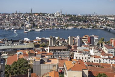 Türkiye 'nin İstanbul kentindeki Galata Kulesi' nden panoramik manzara