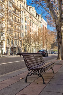 Madrid, İspanya 'da Tipik İnşaat ve Sokak