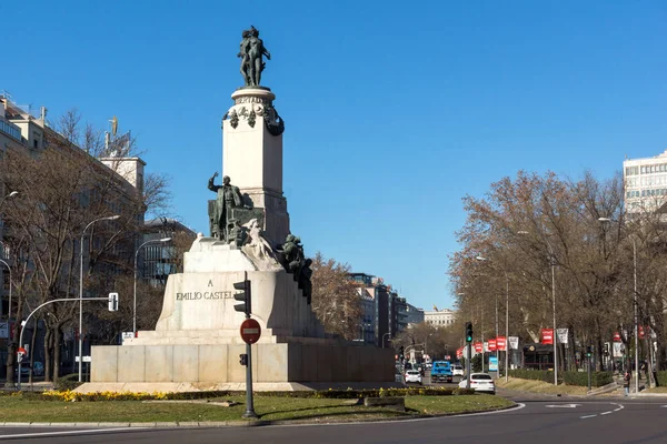 西班牙马德里市Emilio Castelar纪念碑 — 图库照片