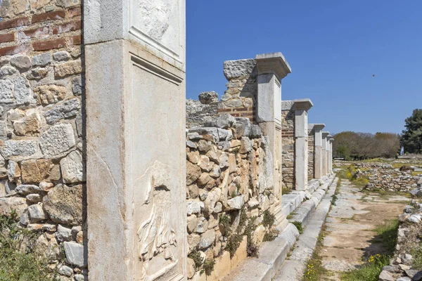 Ruínas antigas na área arqueológica de Filipos, Grécia — Fotografia de Stock