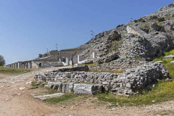 Древние руины в археологическом районе Филиппы, Греция — стоковое фото