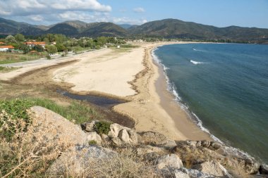 Sithonia yarımadasındaki Sykia Sahili, Chalkidiki, Gre