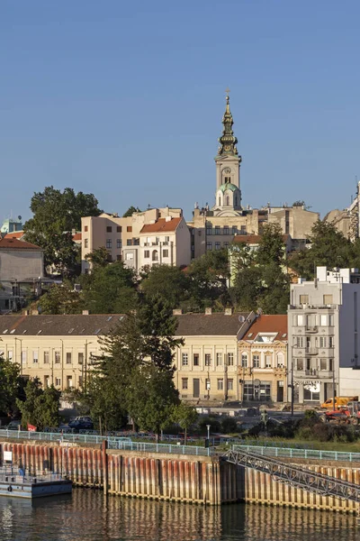 Sava floden och Gamla stan (Stari Grad) i staden Belgrad, Serbien — Stockfoto