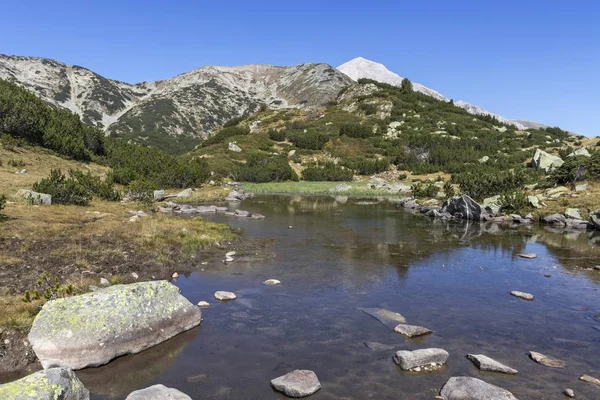 Bergfluss und vihren peak, pirin mountain, bulgaria — Stockfoto