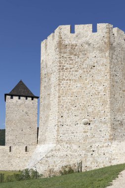 Sırbistan 'ın Tuna Nehri' ndeki Golubac Kalesi Harabeleri