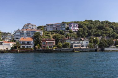 Panoramic view from Bosporus to city of Istanbul