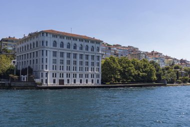 Panoramic view from Bosporus to city of Istanbul