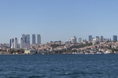 Panoramic view from Bosporus to city of Istanbul
