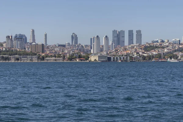 Panoramic view from Bosporus to city of Istanbul