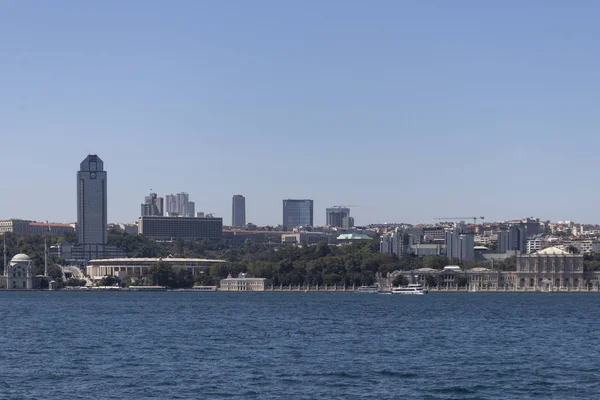 Panoramic view from Bosporus to city of Istanbul