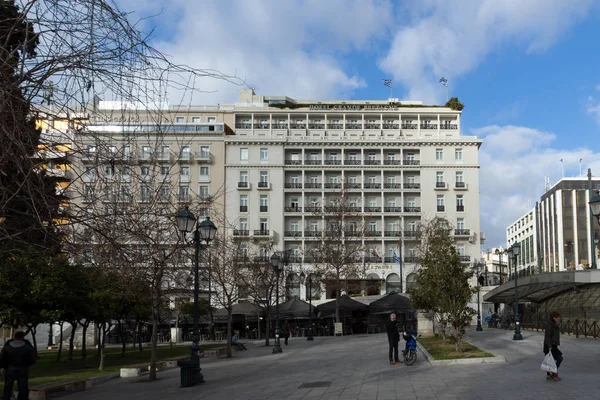 Vista panorámica de la Plaza Syntagma en Atenas, Grecia — Foto de Stock