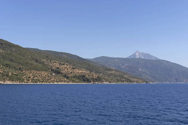 Гора Афон в автономном монашеском государстве Святой Горы — стоковое фото