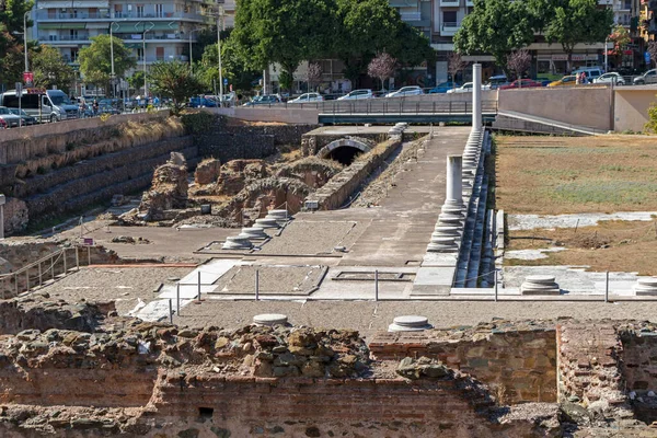 Thesszaloniki Görögország 2019 Szeptember Római Fórum Romjai Thesszaloniki Központjában Közép — Stock Fotó