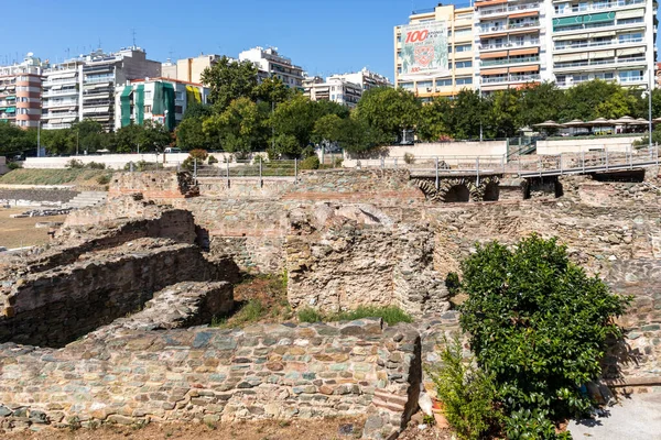 Thessaloniki Grecia Septiembre 2019 Ruinas Del Foro Romano Centro Ciudad —  Fotos de Stock