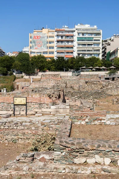 Thessaloniki Grecia Septiembre 2019 Ruinas Del Foro Romano Centro Ciudad —  Fotos de Stock