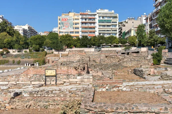 Thessaloniki Grecia Septiembre 2019 Ruinas Del Foro Romano Centro Ciudad —  Fotos de Stock