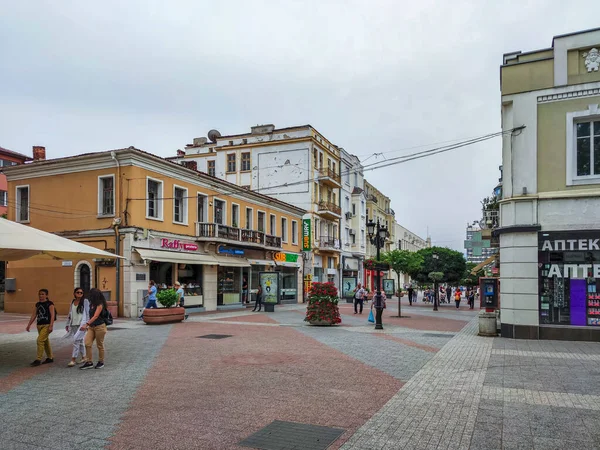 Plovdiv Bulgaria Maggio 2020 Strada Pedonale Centrale Knyaz Alessandro Nella — Foto Stock