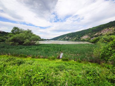 Pancharevo Gölü Bahar Manzarası, Sofya Şehir Bölgesi, Bulgaristan