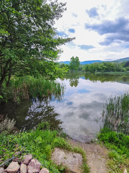 Paesaggio Primaverile Del Lago Pancharevo Sofia Città Regione Bulgaria — Foto Stock