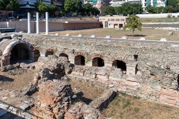 Thessaloniki Grécia Setembro 2019 Ruínas Fórum Romano Centro Cidade Tessalônica — Fotografia de Stock