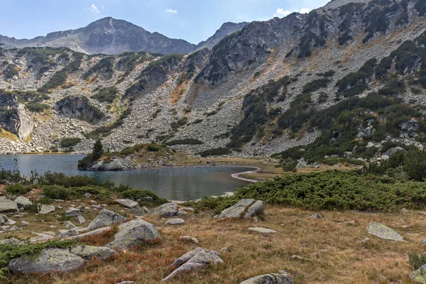 Increíble Panorámica Del Lago Banderitsa Fish Montaña Pirin Bulgaria —  Fotos de Stock