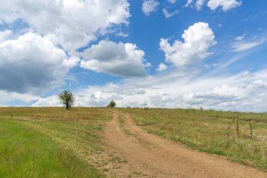 Lyulin Dağı 'nın bahar manzarası, Sofya Şehir Bölgesi, Bulgaristan