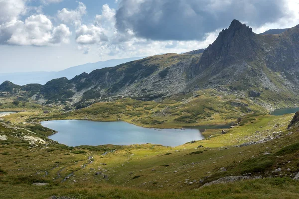 Sommaren Syn Twin Lake Rila Mountain Sju Rila Sjöarna Bulgarien — Stockfoto