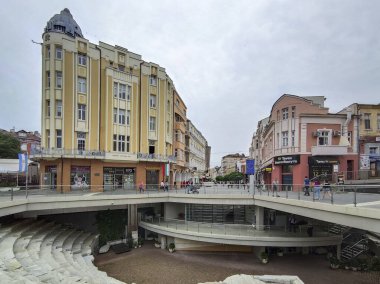 PLOVDIV, BULGARIA - 19 Mayıs 2020: Bulgaristan 'ın Filibe kentindeki Roma stadyumunun kalıntıları