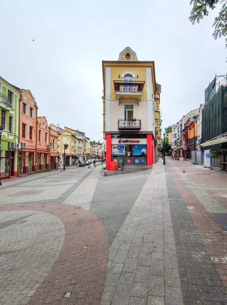 Plovdiv Bulgarije Mei 2020 Typische Straat Huizen Aan Voetgangersstraat Van — Stockfoto