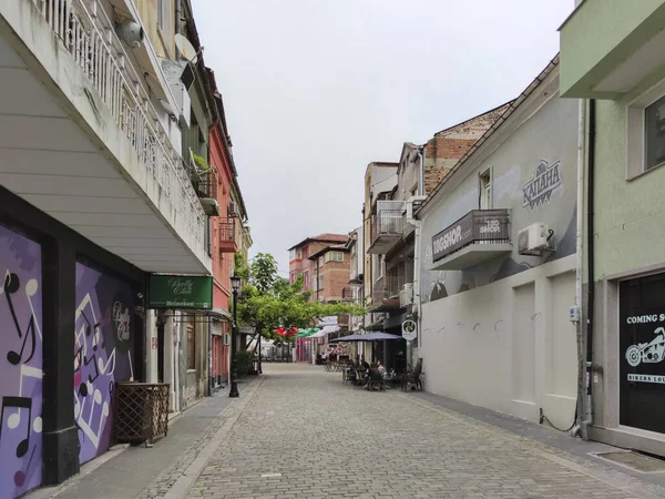 Plovdiv Bulgaria May 2020 典型街和保加利亚普罗夫迪夫市步行街的房屋 — 图库照片