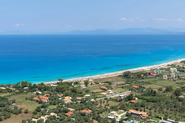 Panoramic Seascape Agios Ioanis Beach Blue Waters Lefkada Ionian Islands — Stock Photo, Image