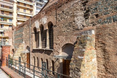 Yunanistan 'ın orta kesimindeki Selanik kentinde bulunan Acheiropoietos antik Bizans Kilisesi