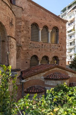 Yunanistan 'ın orta kesimindeki Selanik kentinde bulunan Acheiropoietos antik Bizans Kilisesi