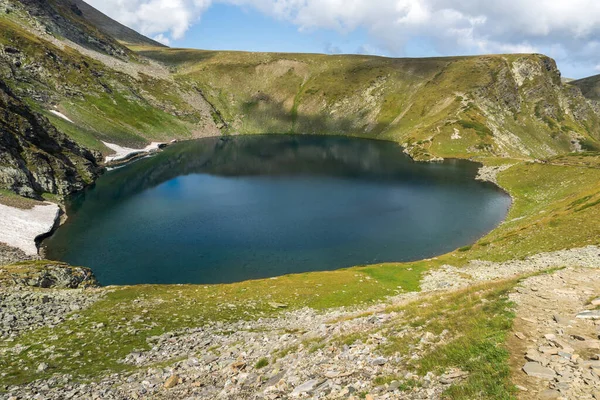 Удивительный Ландшафт Озером Горой Рила Семью Озерами Рила Болгария — стоковое фото