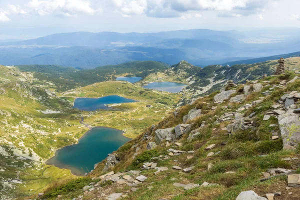 Panorama Incroyable Sur Les Sept Lacs Rila Montagne Rila Bulgarie — Photo
