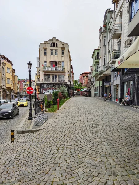 Plovdiv Bulgaria Mayo 2020 Calle Típica Casas Calle Peatonal Ciudad — Foto de Stock