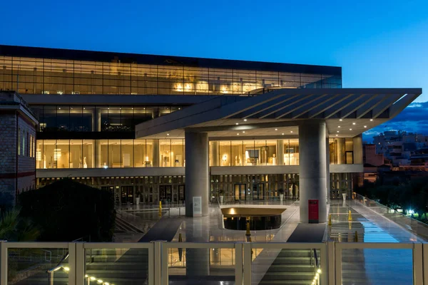 Atény Řecko Června 2017 Noční Fotografie Acropolis Museum Aténách Attica — Stock fotografie